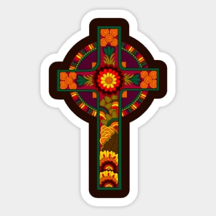 Colorful Celtic Style Cross Sticker